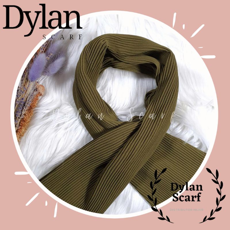 Jilbab Pashmina Plisket Ceruty Babydoll Premium Import-Olive