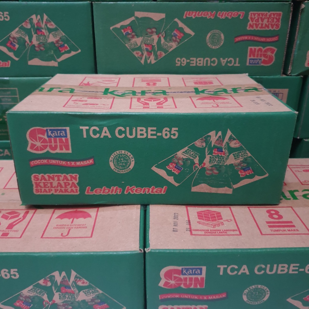 [Dus] TERMURAH SUN Kara Santan Kelapa cair instant TCA Cube 36 packs x  65ml ( kemasan Baru ) - KARACUBE