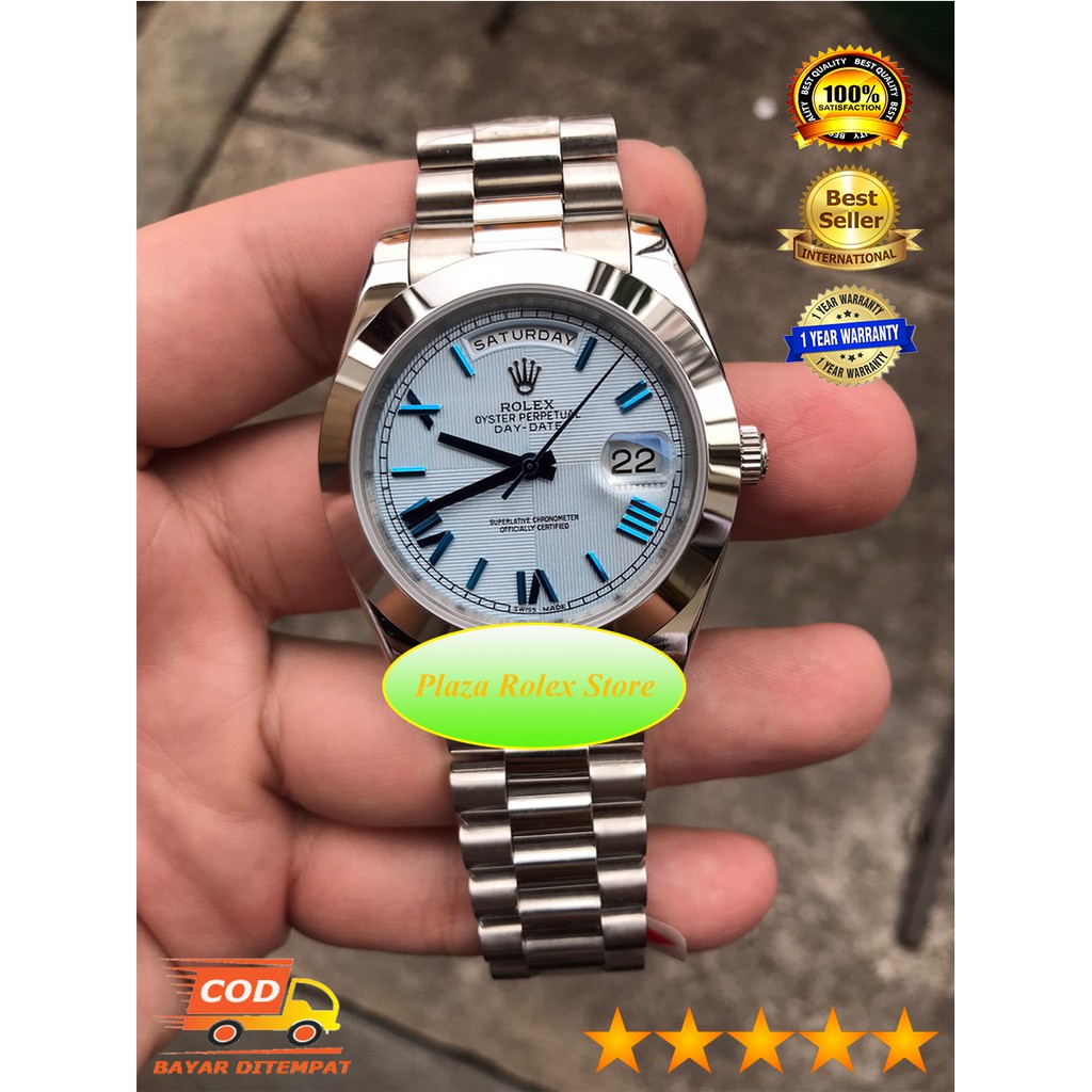 Big Sale Rolex Day Date Ice Blue Swiss ETA 904L 1:1 Warranty 1 Year