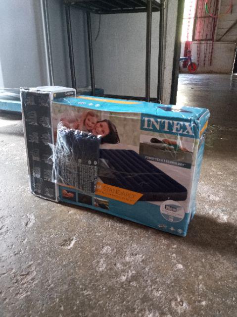 Intex Kasur Angin Double Dura Beam High Quality 64758 + Pompa + Bantal