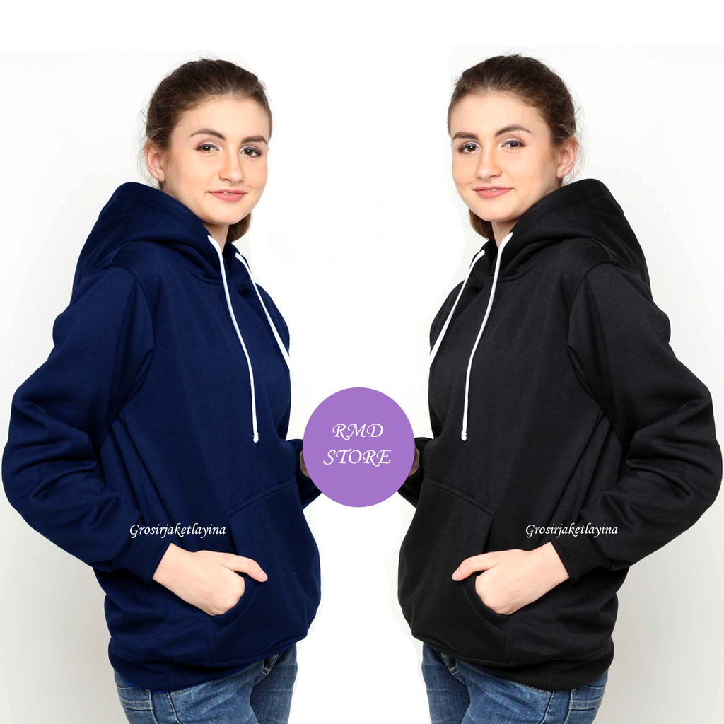 JAKET HOODIE POLOS JUMPER SWEATER POLOS JAKET HOODIE JAKET BIRU POLOS PRIA WANITA M L XL XXL