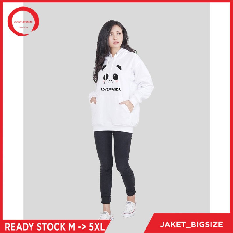 Jaket Jumbo Panda Pria Wanita Big Size M L XL XXL XXXL XXXXL XXXXXL Putih