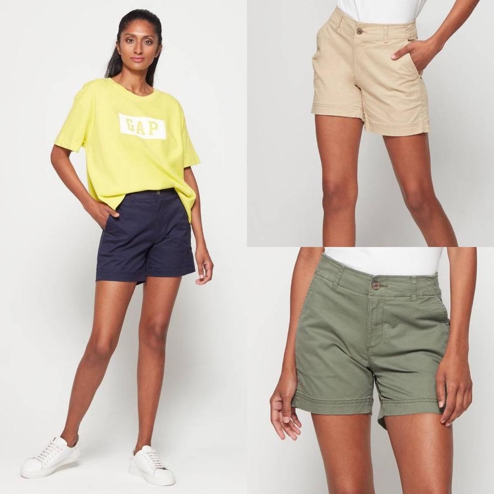 Gap Khaki Girlfriend Shorts - Mid Rise - Celana Pendek Wanita Original Branded