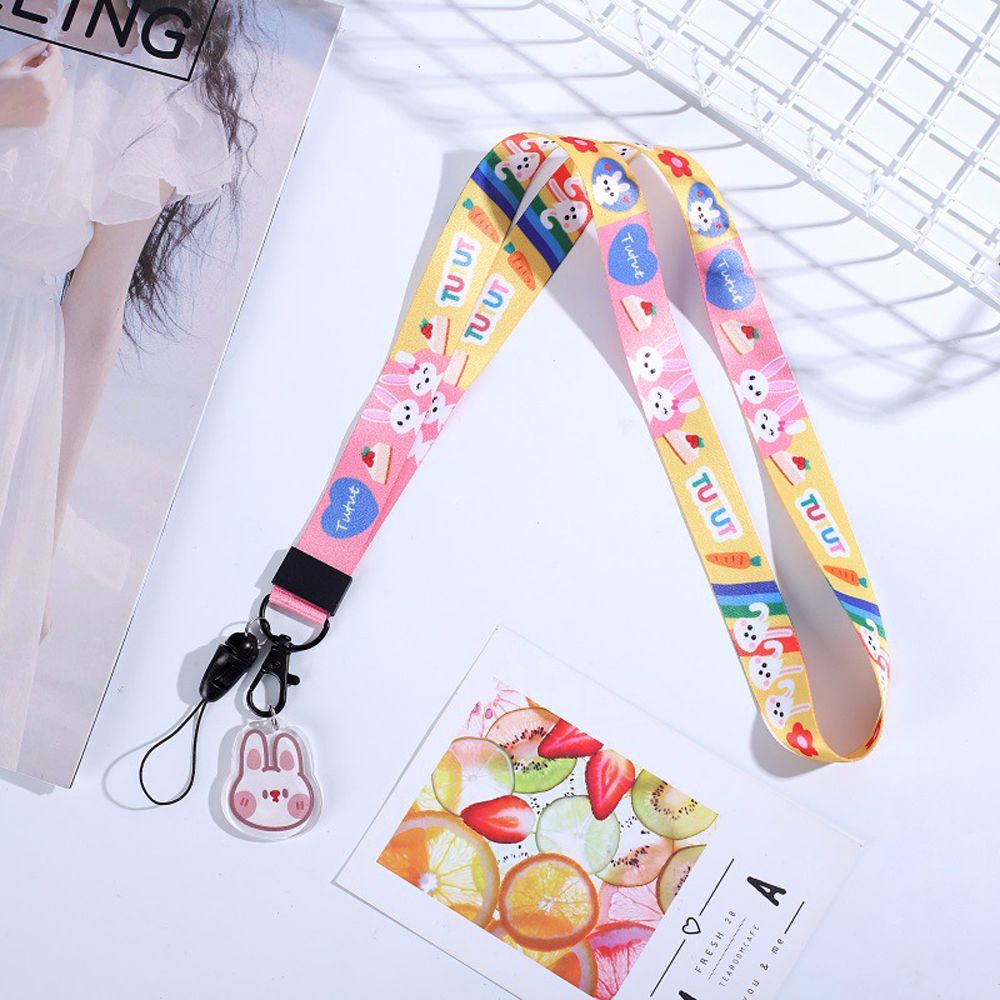 LANFY Cute Certificate lanyard Cartoon Cartoon Hang Rope Mobile Phone Straps Neck Lanyards Webbing Hang Rope Gifts Multi-function High Quality Cartoon Pendant Mobile phone lanyard