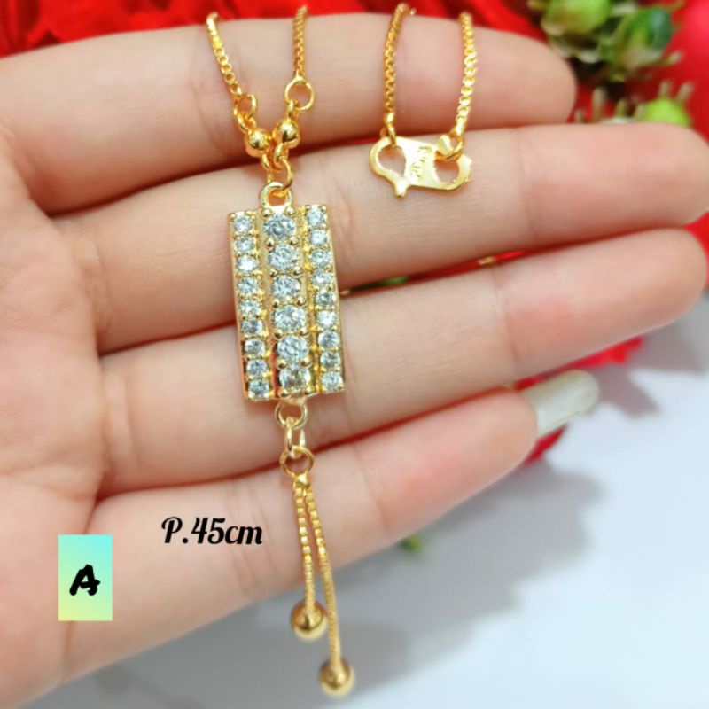 Kalung permata koye Jurai permata zircon varian motif Gold anti karat