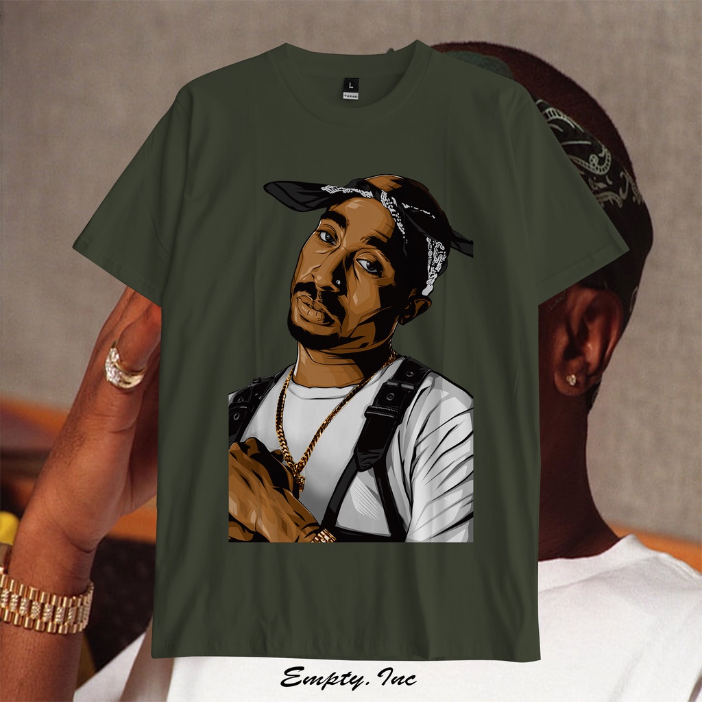 Tupac Rap Tee Face Figure Art / Kaos Tupac