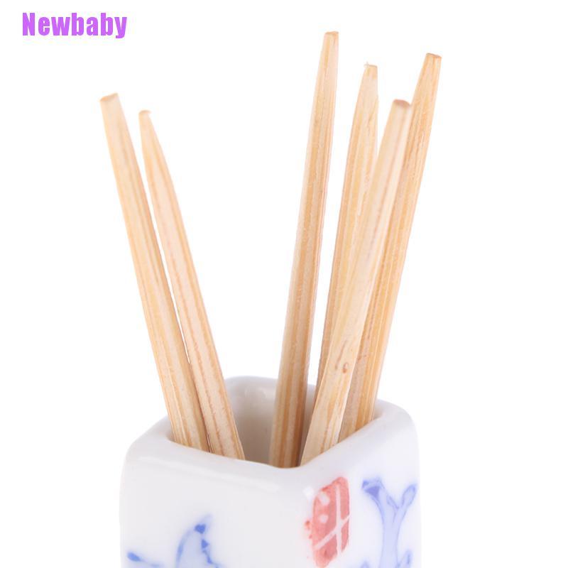 (Newbaby) Mainan Miniatur Sumpit + Tabung + Sendok + Garpu Skala 1: 12 Untuk Dekorasi Rumah Boneka