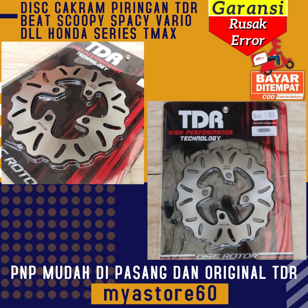 DISC CAKRAM PIRINGAN TDR BEAT SCOOPY SPACY VARIO DLL HONDA SERIES TMAX ORIGINAL ASLI