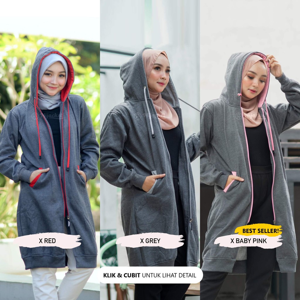 HIJAKET BASIC | HIJAKET JAKET HIJAB PANJANG WANITA MUSLIMAH SYAR'I