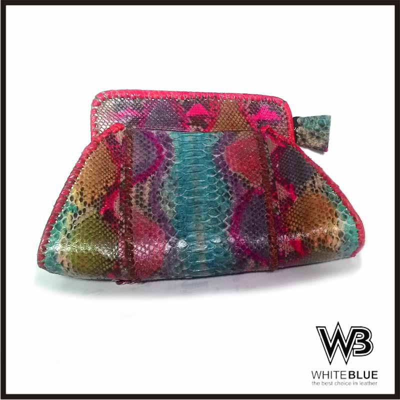 Tas Wanita Kulit Asli Ular Phyton Multi Colour