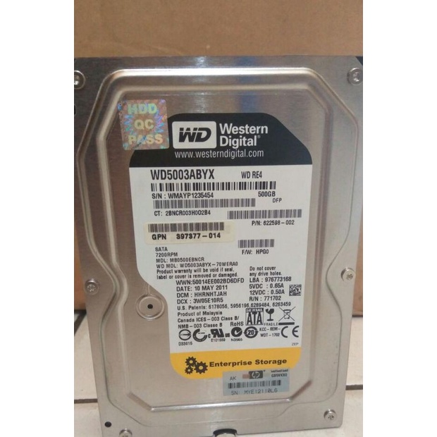 HARDISK INTERNAL 3.5 PC 500GB WD BLACK enterprise storage