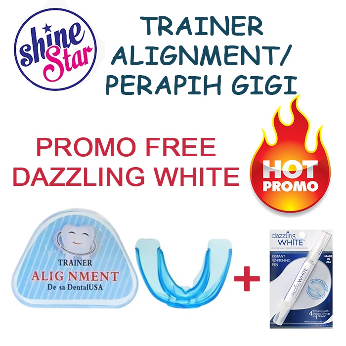 SHINE STAR - COD - PAKET 2in1 Alat Perapi Gigi Ori Alignment + Dazzling White Pen Ori Alat Pemutih Gigi Permanen PEMUTIH GIGI / PERONTOK KARANG GIGI 100% AMPUH / Pemutih Gigi PERMANEN Pembersih Karang Gigi Pembersih Gigi Penghilang Bau Mulut