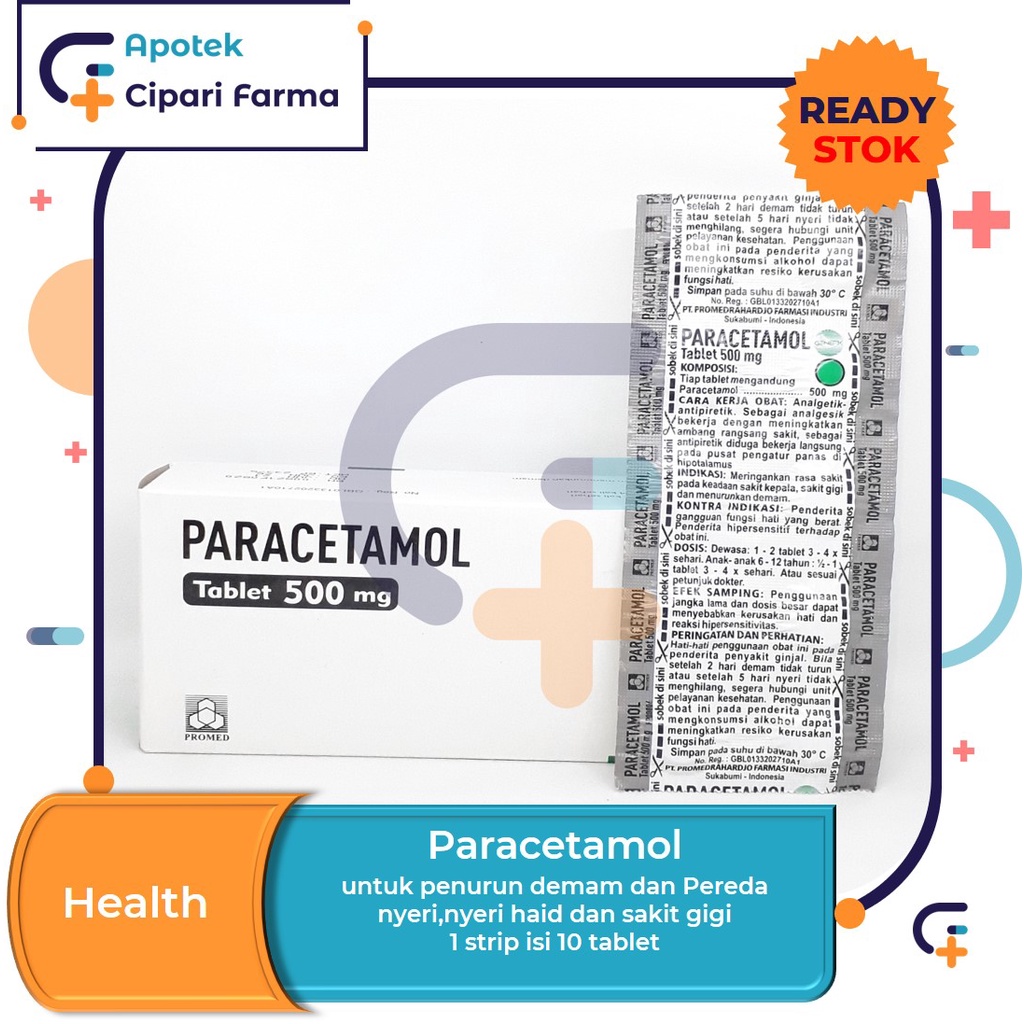 Jual Paracetamol 500mg Obat Pereda Sakit Kepala | Demam | Sakit Gigi ...