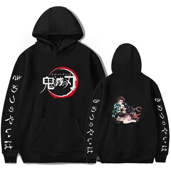 JAKET JUMBO ANIME KIMETSU NO YAIBA HANAFUDA LOGO HOODIE