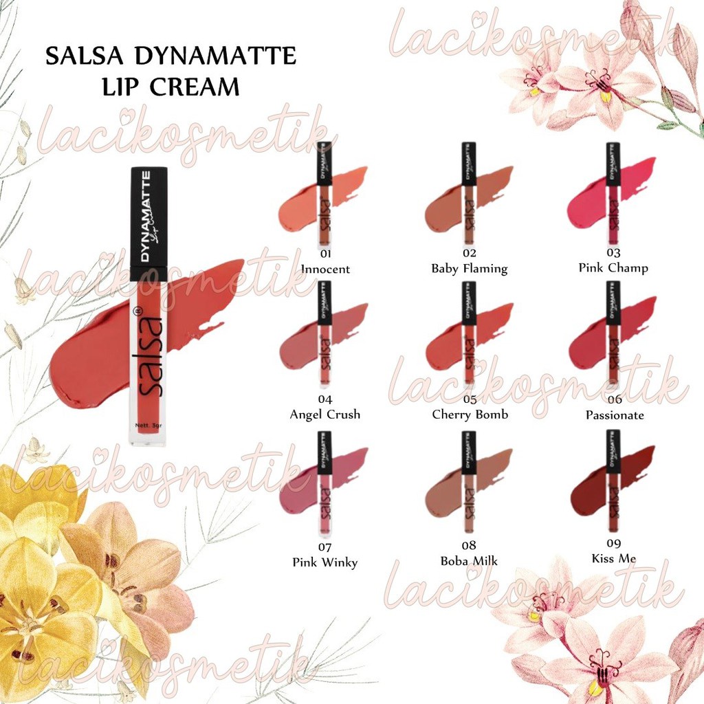 ✨LACIKOSME✨ SALSA DYNAMATTE LIP CREAM - LONG LASTING MATTE LIPCREAM BPOM ORIGINAL