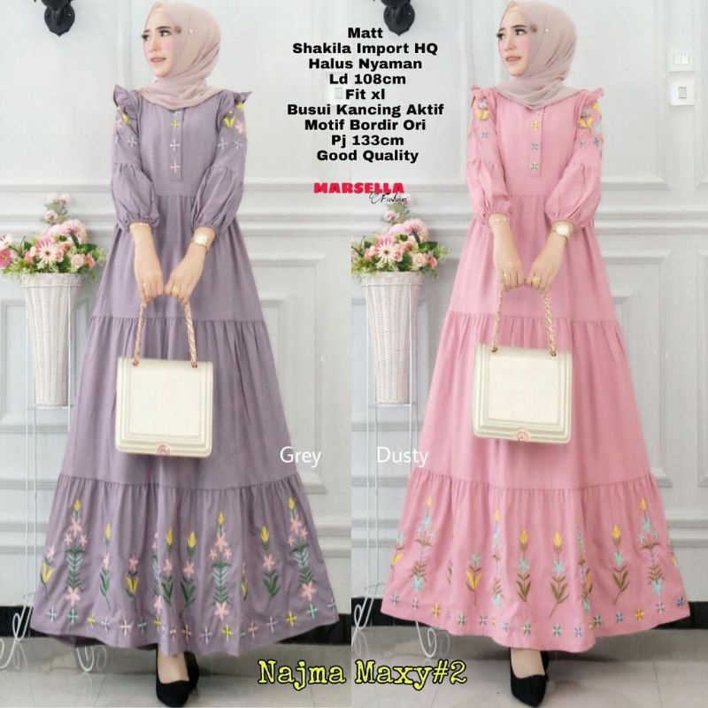 Gamis Lebaran Terbaru 2022 Dress Pesta India Elegan Mewah Casual Kondangan Bridesmaid Jumbo Maxi She