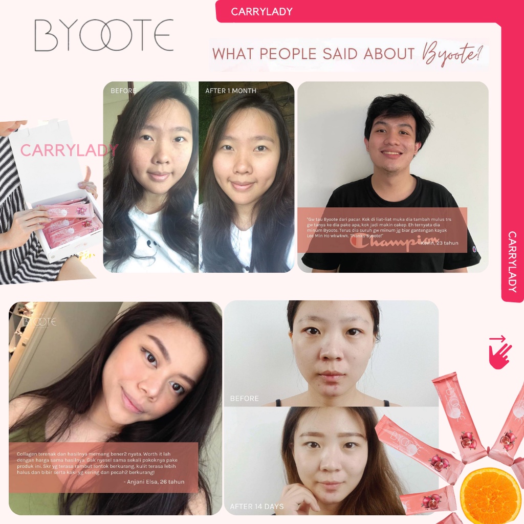 BYOOTE COLLAGEN 1 BOX ISI 16 SACHET GLUTAHIONE GLOWING WHITENING BPOM HALAL BYOTE BYOTEE