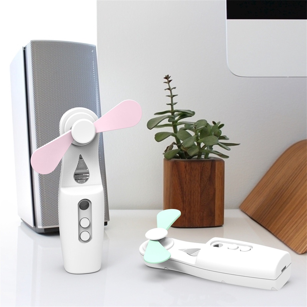 Kipas Angin USB Humidifier Aroma Therapy Diffuser Pocket Mini USB Fan Mist Spray