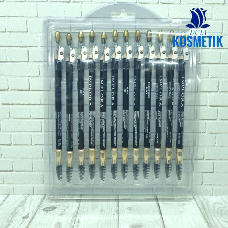 [isi 12] PENSIL ALIS IMPLORA HITAM ORIGINAL BPOM