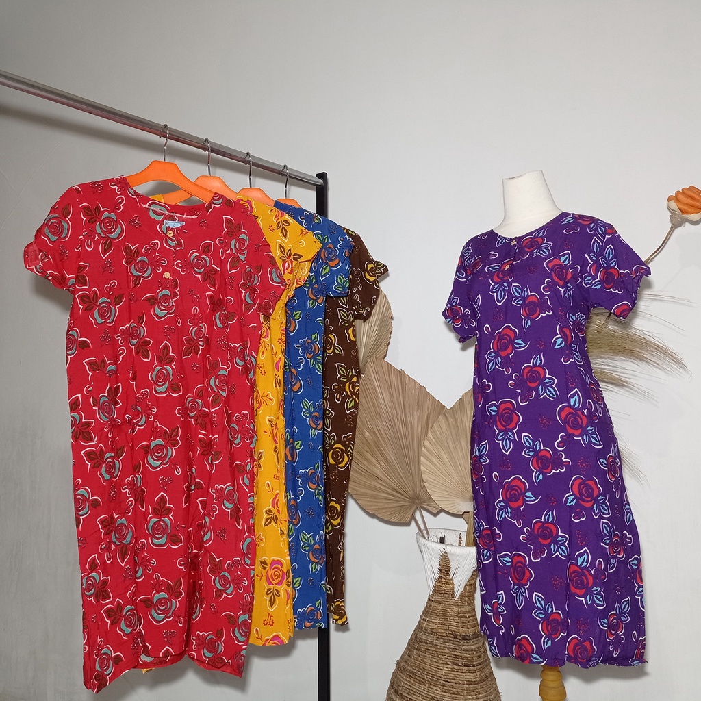 Daster AK Ibu - 03 / Dress Rumah Batik Dres Santai / Daster Batik Rayon