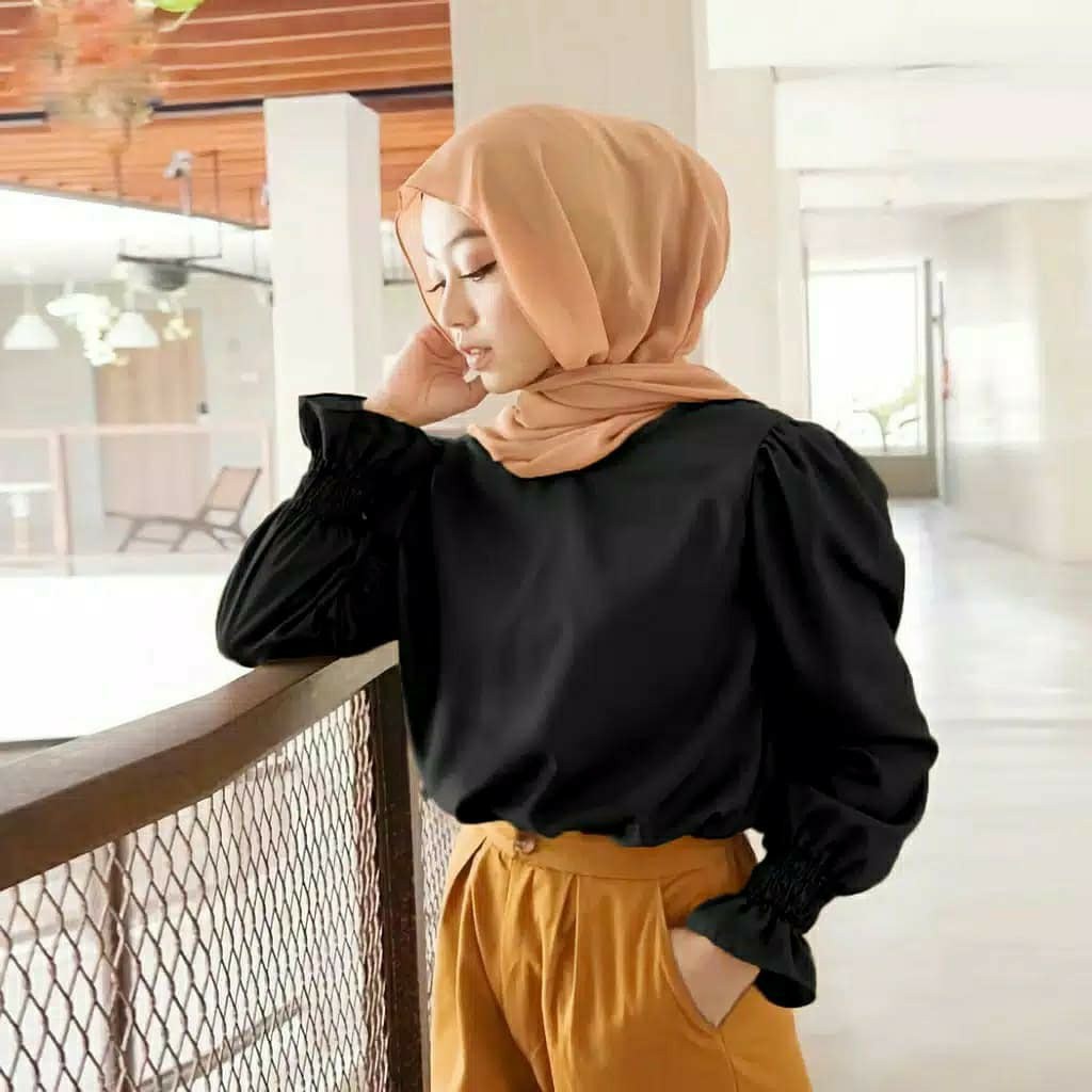 Meguri Blouse Atasan Moscrepe Premiium Fashion Muslim Pakaian Wanita