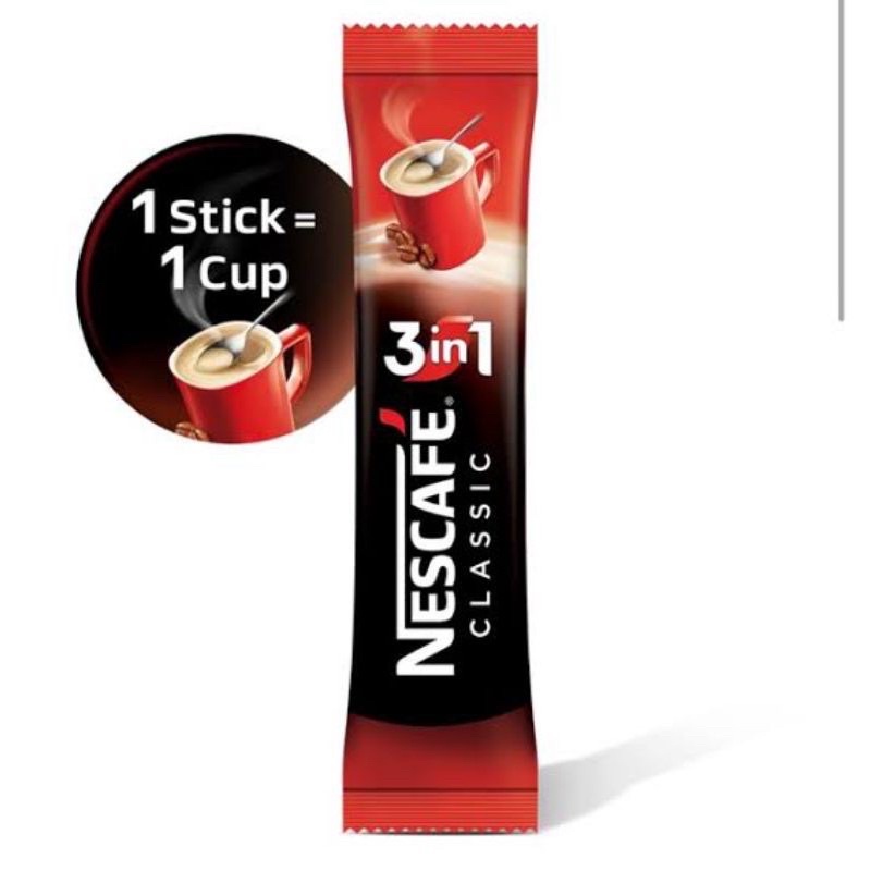 NESCAFE Original 3 in 1 Sachet / Kopi Hitam Sachet Stick Stik 17.5gr x 10 renteng I NESCAFE CLASSIC