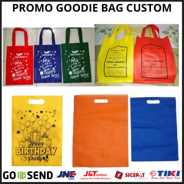 Jual Promo Cetak Tas Goodie Bag Custom Tas Spunbond Sablon Goodie Bag Custom Tas Souvenir 8506