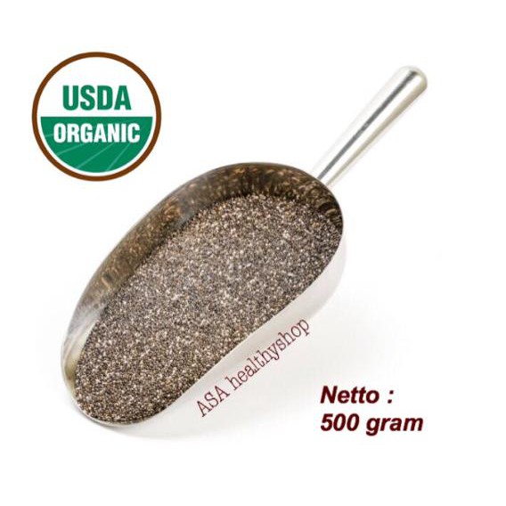

iqah organic black chia seeds mexico 500 gram -organic chiaseed / chia seed os01