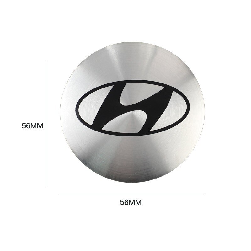 4pcs Stiker Cover Hub Tengah Velg Mobil Bahan Aluminum Ukuran 56mm Untuk Solaris Hyundai Tucson Accent Matrix Starex Sonta