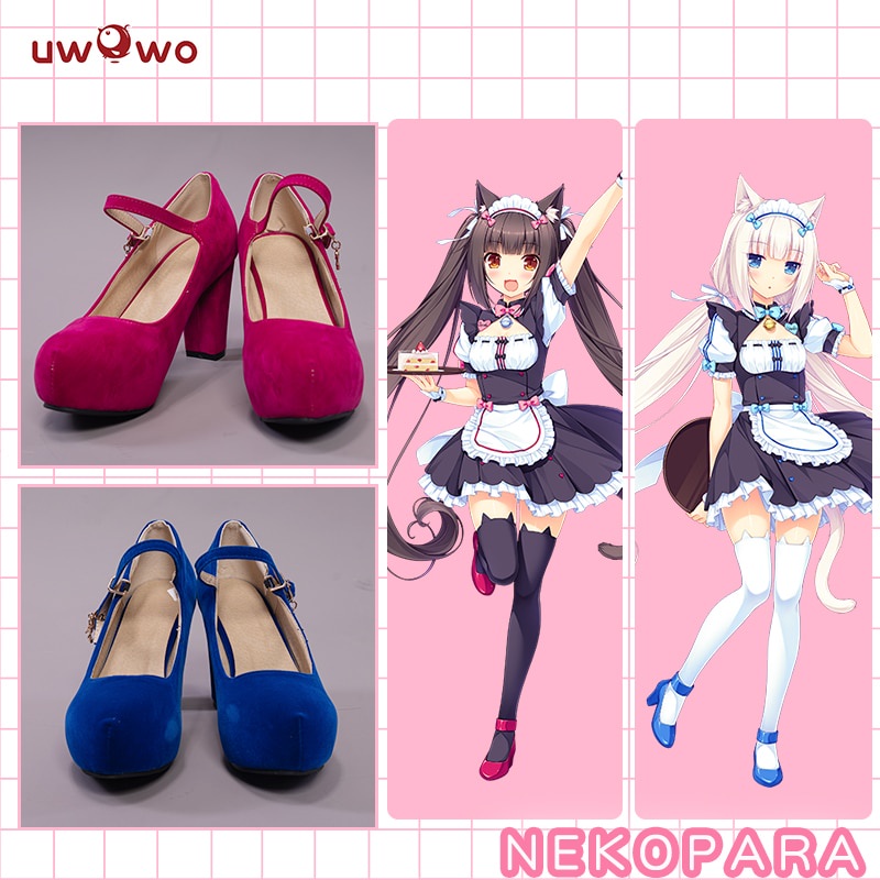 PREORDER UWOWO NEKOPARA Chocola Vanilla Cosplay Costume Shoes New Maid Dress Footwear Boots Hallowee