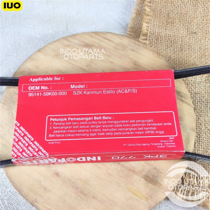 VBelt Fanbelt Karimun Estilo Vanbelt Alternator P/S INDOPARTS 3PK770