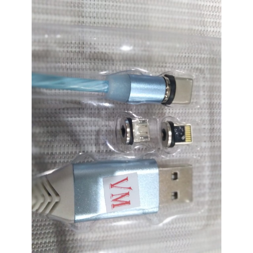 Charger HP Tipe C Iphone Micro USB Magnetic Lampu