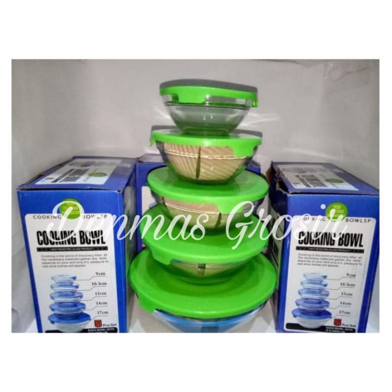 ( MURAH) Mangkok Bowl isi 5 Pcs / Mangkok Kaca Set / Mangkok Beranak