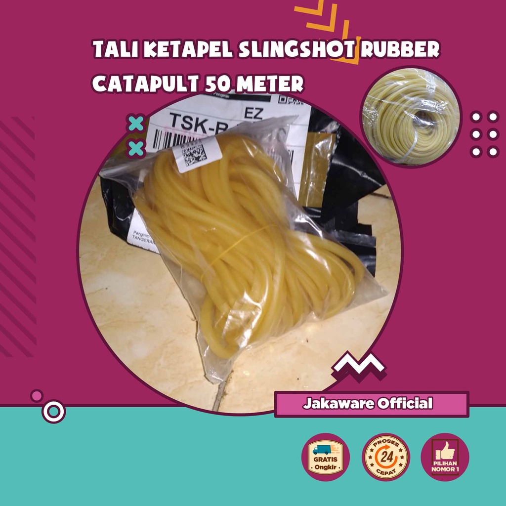 TALI KETAPEL SLINGSHOT RUBBER CATAPULT 50 METER BERBURU ELASTIS KARET PENTIL ELASTIC FLEXIBEL BAHAN 