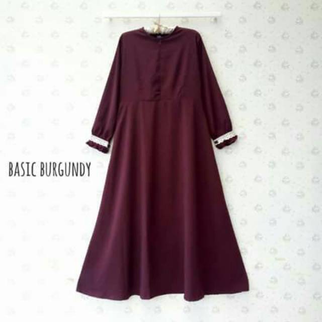 Gamis crepe acrombe polos basic by Humaira Gallery NoBrand