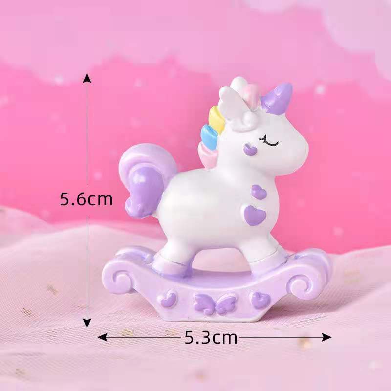 Cake Topper Figure Hiasan Kue Karakter Type Mini Unicorn Horse /Pcs