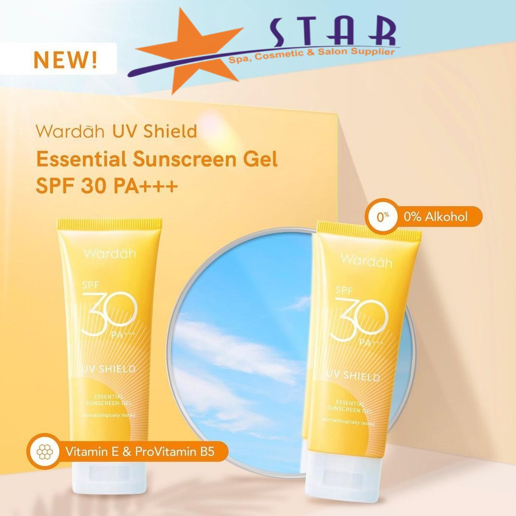 ✨STAR✨ Wardah UV Shield Essential Sun Screen Gel SPF 30 PA+++ 40ml | Sunblock/Tabir Surya/Pelembab/Battle