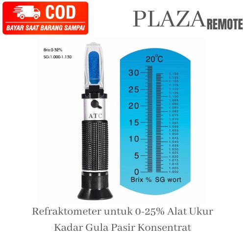 Refraktometer Alat Ukur Kadar Gula Pasir Konsentrat Brix Susu Roy 0-32% Meter Brix untuk Susu Roy  0-25%