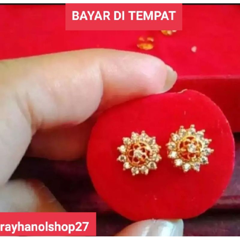 ANTING TUSUK GIWANG BUNGA EMAS 24 K GOLD