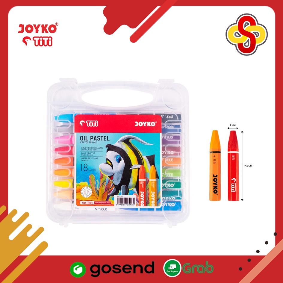 

Crayon / Krayon Oil Pastel Joyko - 18 Warna