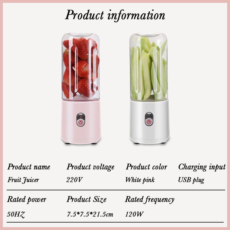 Multifungsi Blender Jus Portable Mini Juicer 400ML Botol USB Blender Listrik Mata Pisau Bisa