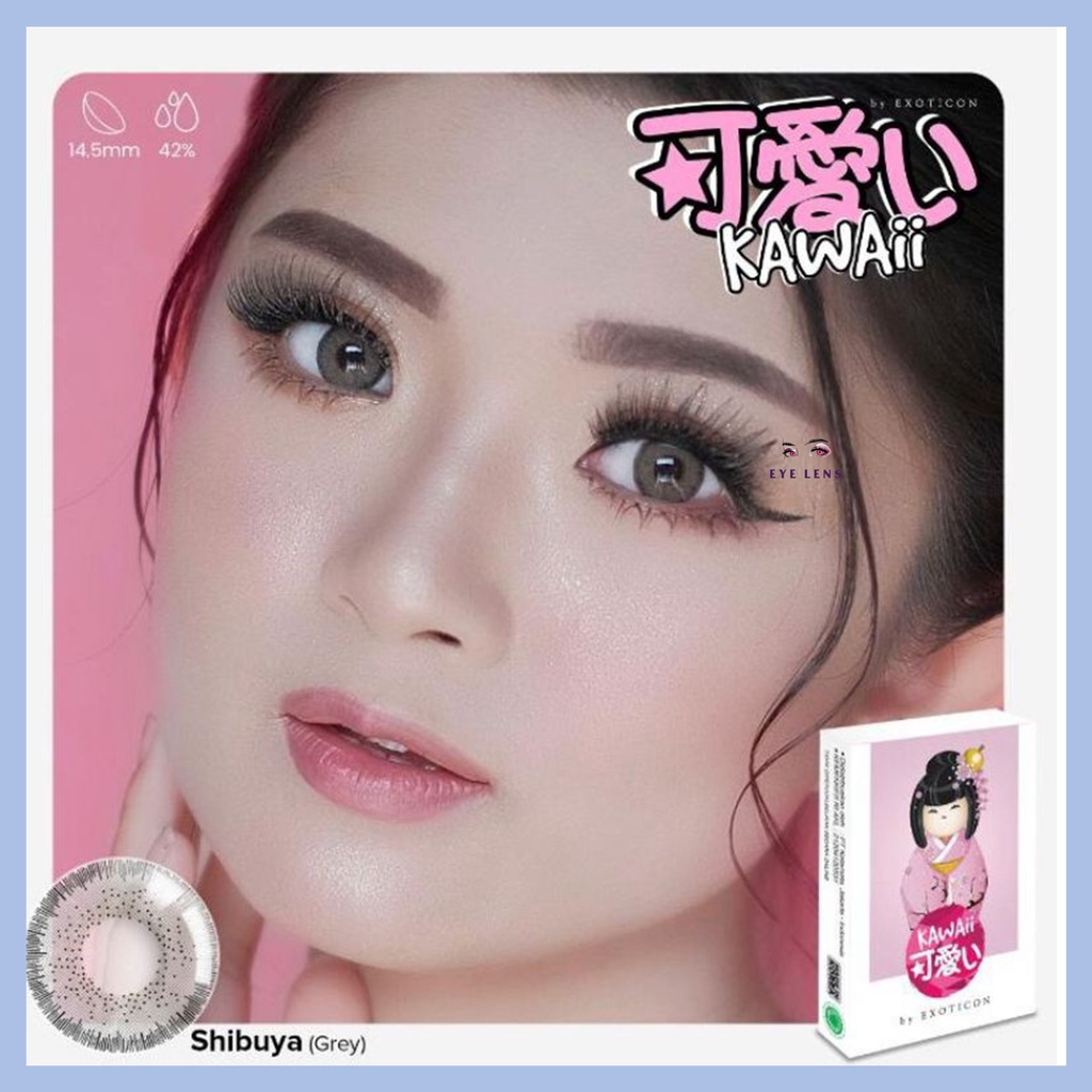 SOFTLENS X2 KAWAII NORMAL &amp; MINUS -0.50 sd -3.00 FREE LENSCASE DIA 14.5MM BY EXOTICON / KAWAI / Soflen Soflens Softlen