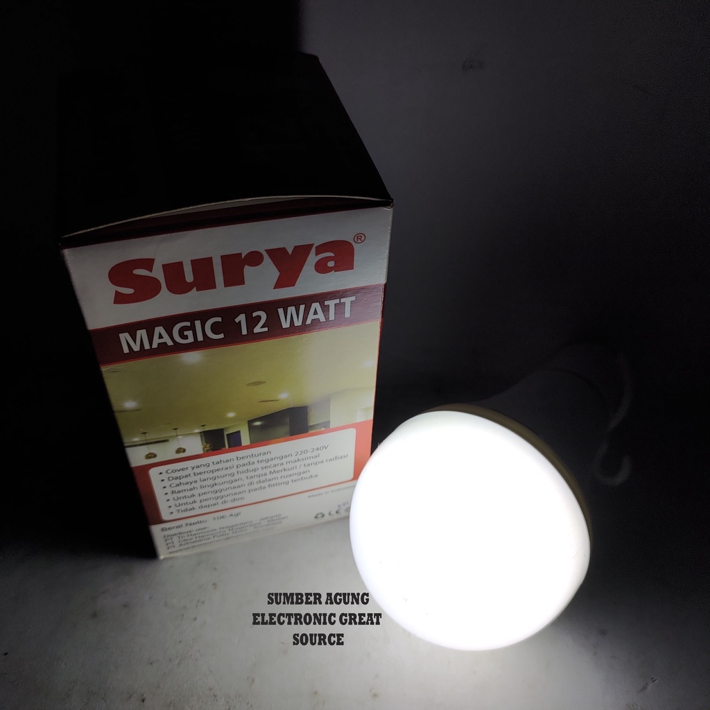 Surya Magic 12W 12 Watt Lampu Darurat AC DC Emergency Mati Lampu