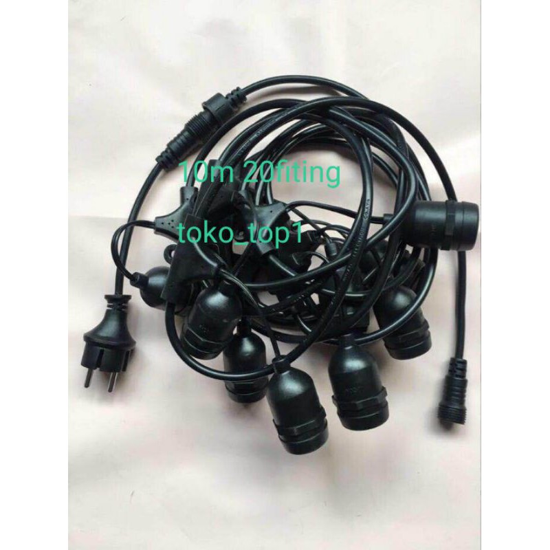 TOKO_TOP1 Kabel fiting lampu cafe gantung 10m 20m dekorasi outdoor fitting / super murah