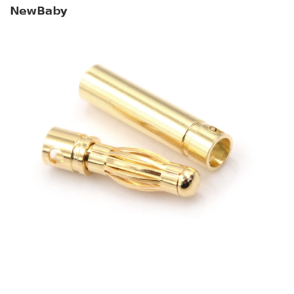 10 Pasang 4.0mm 4mm RC Bullet Connector Banana Plug Lapis Emas