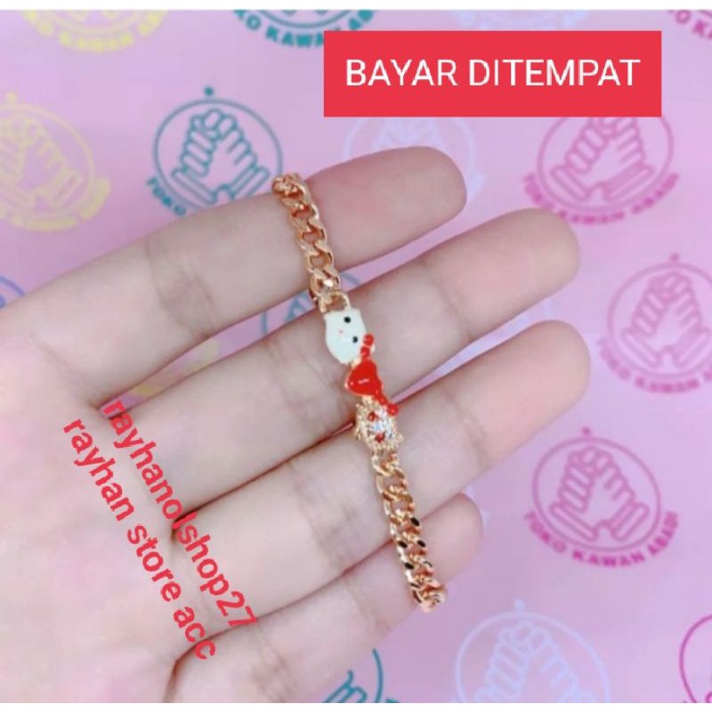 Gelang Anak motif hello Kitty merah putih Terlaris