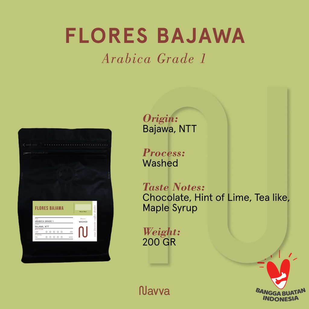 

Biji Kopi / Coffee Beans Premium 100% Arabica Flores Bajawa 200 Gram