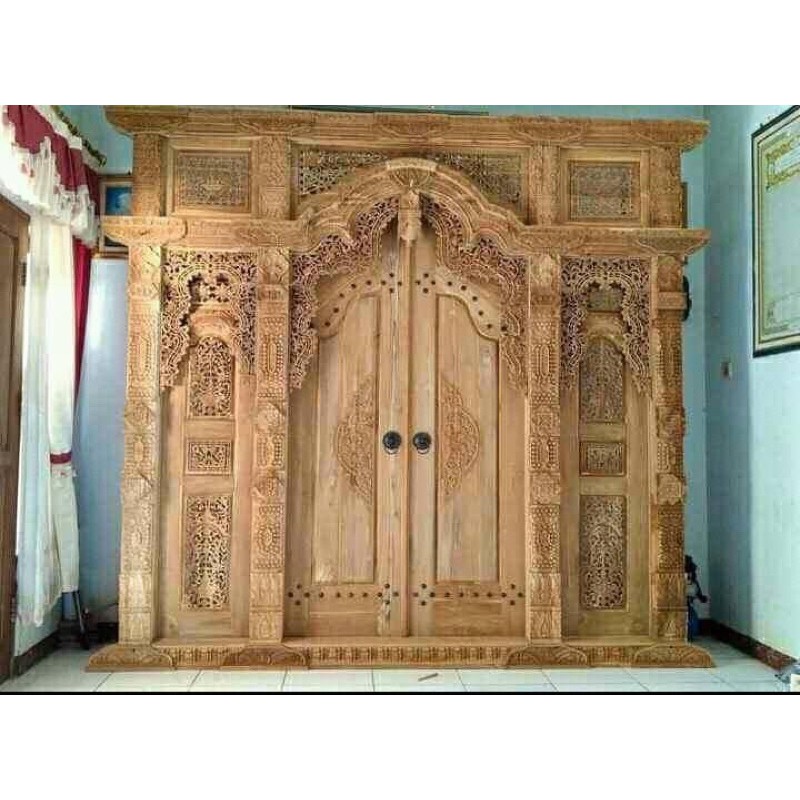 Pintu Gebyok Jati Gapura Ukir Jepara Ukuran 2,5meter