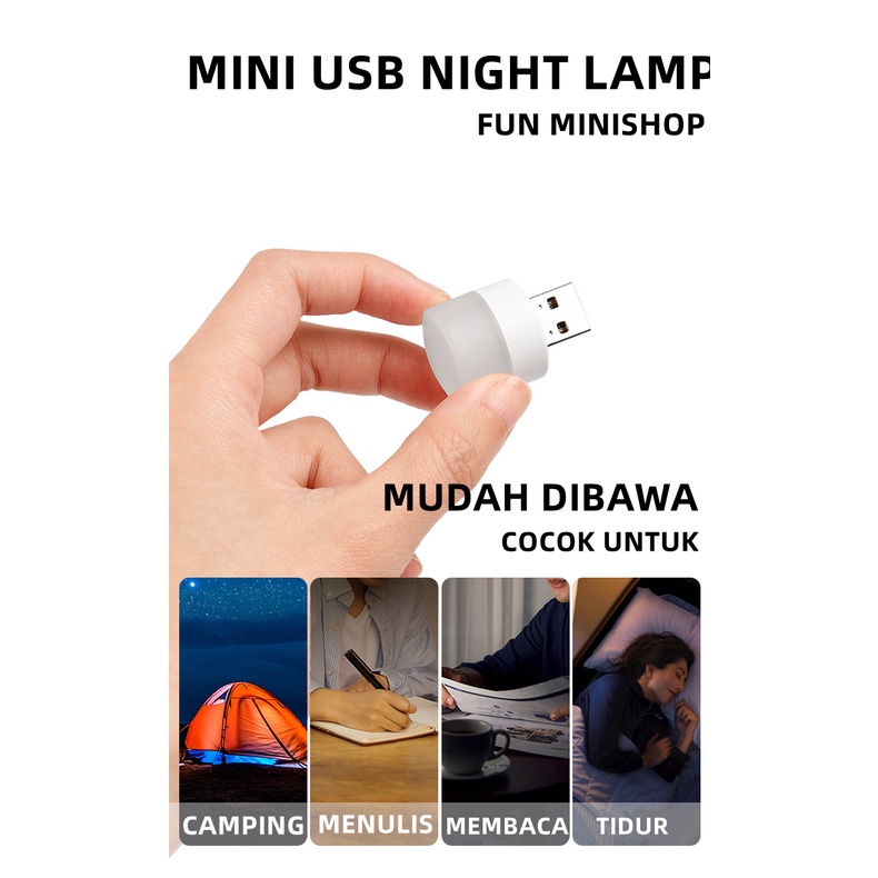 Mini USB Light Lampu Tidur Lampu Baca USB