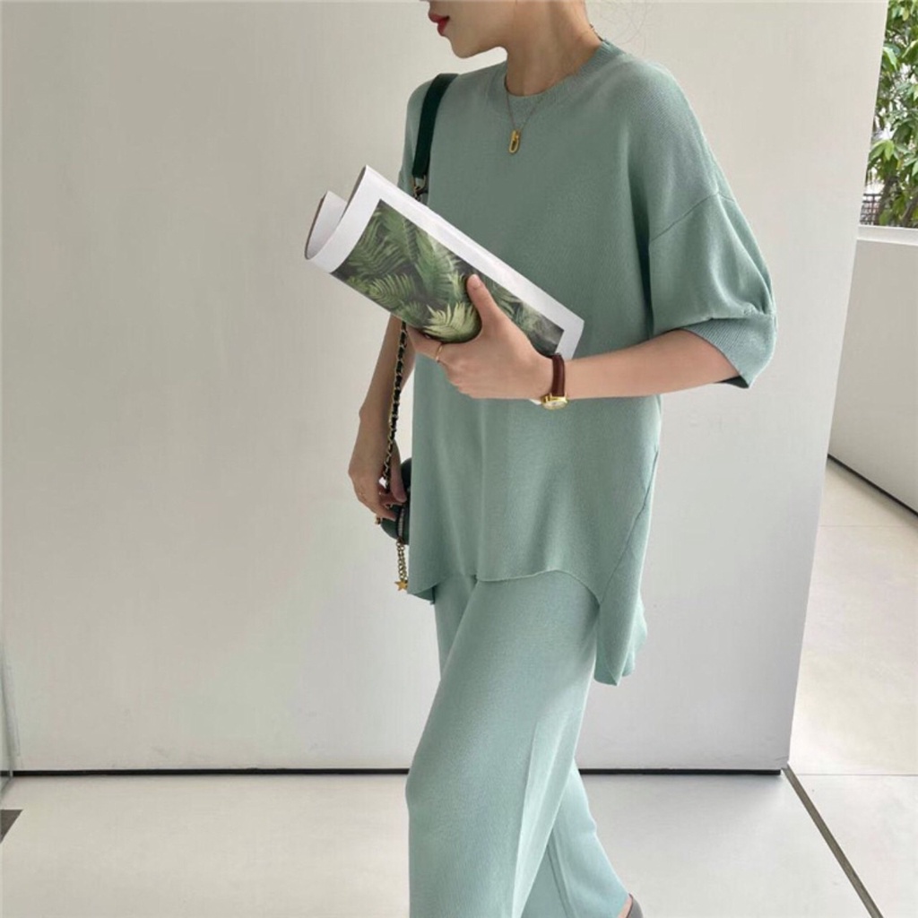 [FG] Curvy Knit Set Oversize Top & Pants SET6592-6